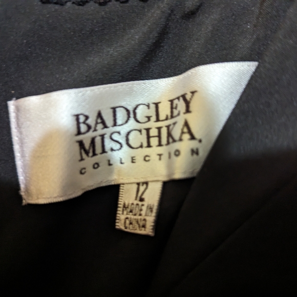 Badgley Mischka NWT Black Cocktail Dress, size 12 - Picture 3 of 5